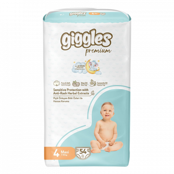 Подгузники для детей GIGGLES Premium 4 Maxii 7-18 кг ( 54 шт)